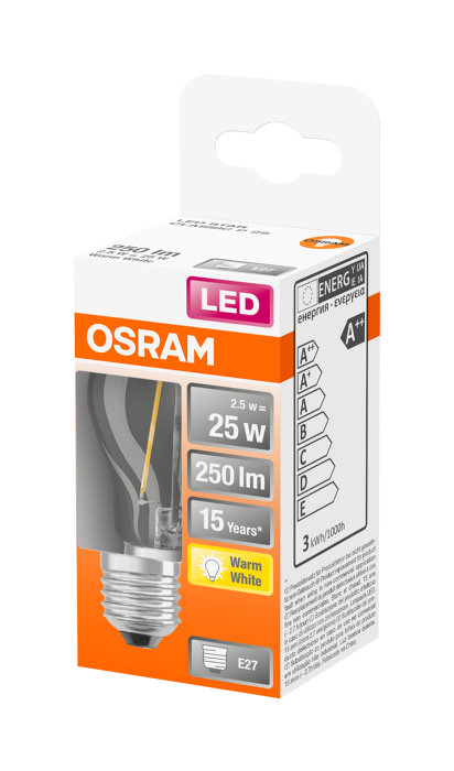 Klotlampa LED Filament 2,5W Osram